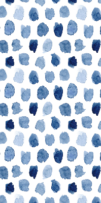 Rolgordijn voor raam met blauw geverfde vlekken