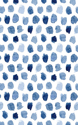 Rolgordijn voor raam met blauw geverfde vlekken