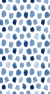 Rolgordijn voor raam met blauw geverfde vlekken