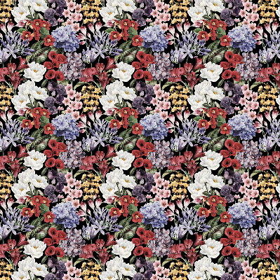 Stoffen rolgordijn met kleurrijke bloemen
