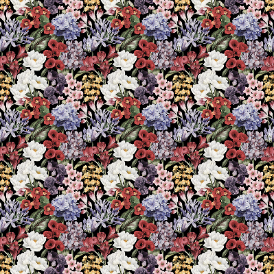 Stoffen rolgordijn met kleurrijke bloemen