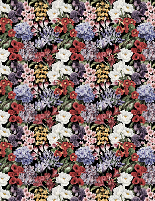 Stoffen rolgordijn met kleurrijke bloemen