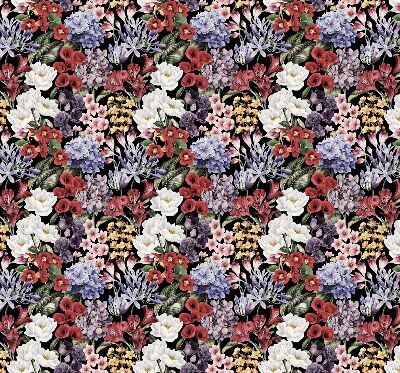 Stoffen rolgordijn met kleurrijke bloemen