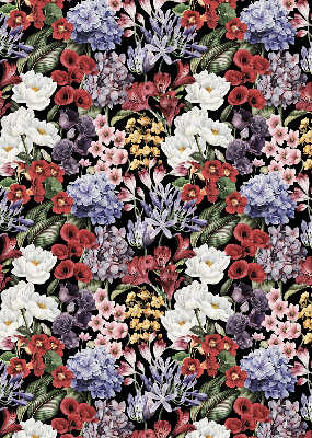 Stoffen rolgordijn met kleurrijke bloemen
