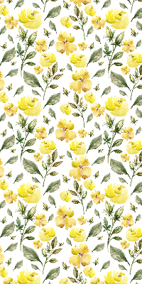 Rolgordijn voor raam met gele bloemen