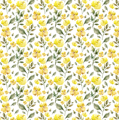 Rolgordijn voor raam met gele bloemen