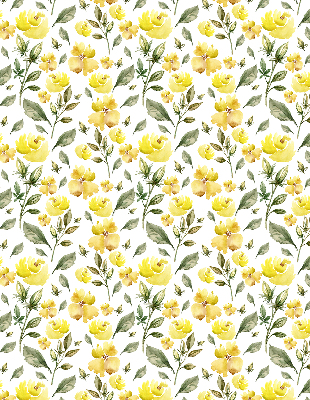 Rolgordijn voor raam met gele bloemen