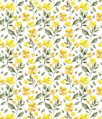 Rolgordijn voor raam met gele bloemen