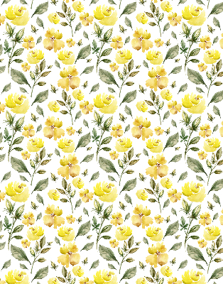 Rolgordijn voor raam met gele bloemen