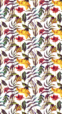 Rolgordijn voor balkondeur in kleurrijke bloemenprint