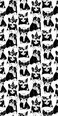 Binnenrolgordijn voor raam met getekende honden