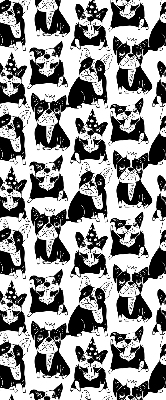 Binnenrolgordijn voor raam met getekende honden