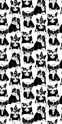 Binnenrolgordijn voor raam met getekende honden
