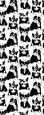 Binnenrolgordijn voor raam met getekende honden