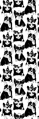Binnenrolgordijn voor raam met getekende honden