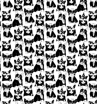 Binnenrolgordijn voor raam met getekende honden