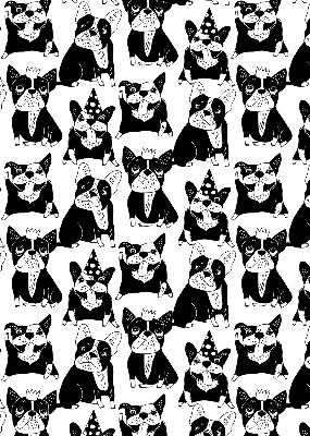 Binnenrolgordijn voor raam met getekende honden
