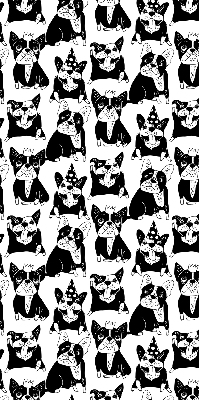 Binnenrolgordijn voor raam met getekende honden