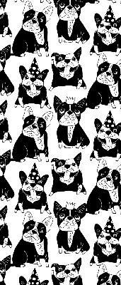 Binnenrolgordijn voor raam met getekende honden