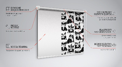 Binnenrolgordijn voor raam met getekende honden