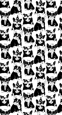 Binnenrolgordijn voor raam met getekende honden