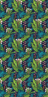 Rolgordijn voor raam in exotische plantenprint