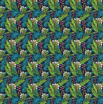 Rolgordijn voor raam in exotische plantenprint