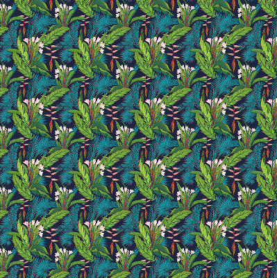 Rolgordijn voor raam in exotische plantenprint