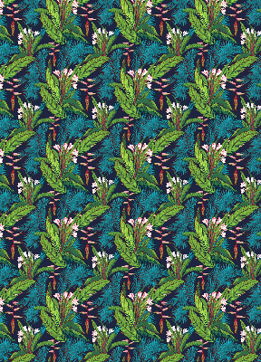 Rolgordijn voor raam in exotische plantenprint