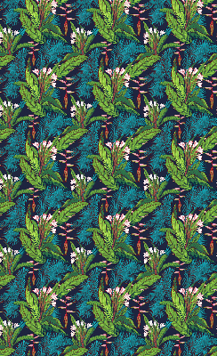 Rolgordijn voor raam in exotische plantenprint
