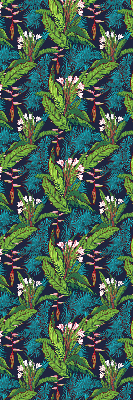 Rolgordijn voor raam in exotische plantenprint