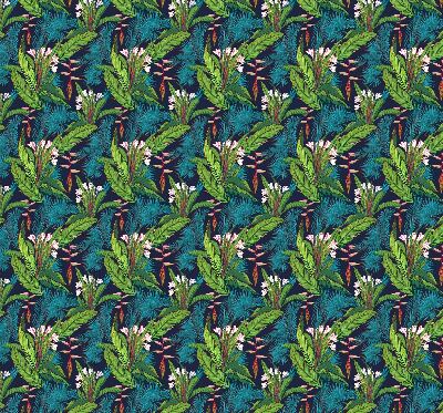 Rolgordijn voor raam in exotische plantenprint