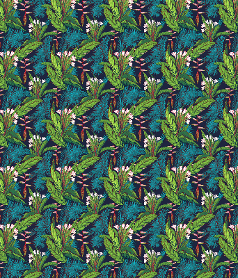 Rolgordijn voor raam in exotische plantenprint