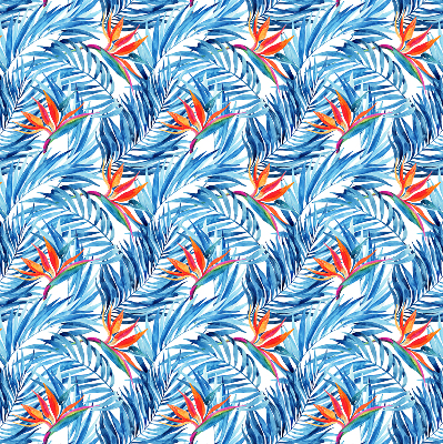Rolgordijn voor balkondeur in blauwe bladeren