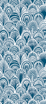 Binnenrolgordijn voor raam in blauw patroon