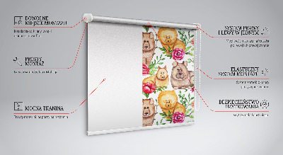 Binnengordijn met honden tussen de bloemen