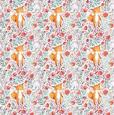 Stoffen rolgordijn met dieren- en plantenmotief
