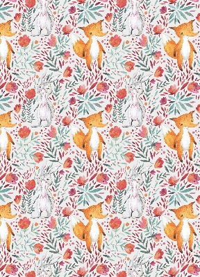 Stoffen rolgordijn met dieren- en plantenmotief
