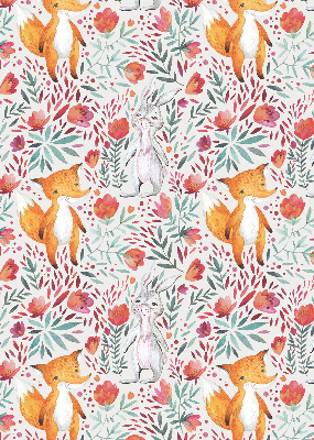 Stoffen rolgordijn met dieren- en plantenmotief