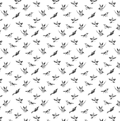 Binnengordijn met vogels