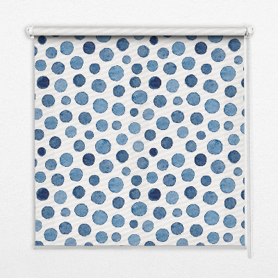 Binnengordijn met blauwe stippen