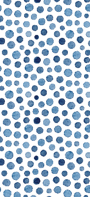 Binnengordijn met blauwe stippen