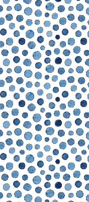 Binnengordijn met blauwe stippen
