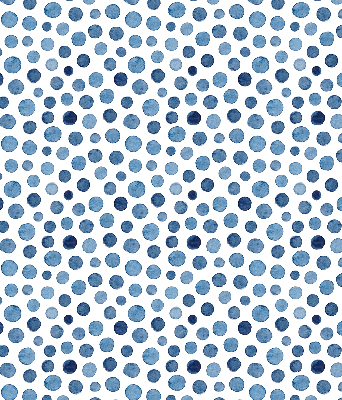 Binnengordijn met blauwe stippen