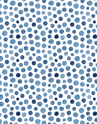 Binnengordijn met blauwe stippen