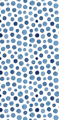 Binnengordijn met blauwe stippen