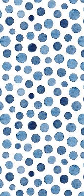 Binnengordijn met blauwe stippen
