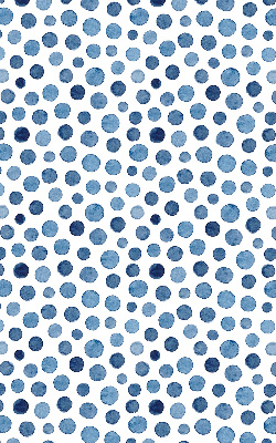 Binnengordijn met blauwe stippen