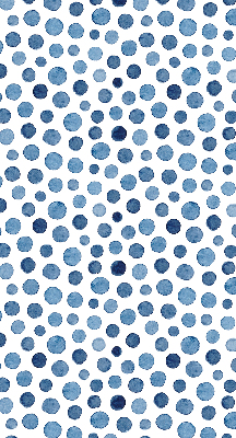 Binnengordijn met blauwe stippen