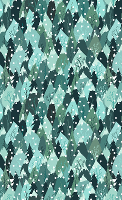 Stoffen rolgordijn met bos- en vallende-sneeuwprint